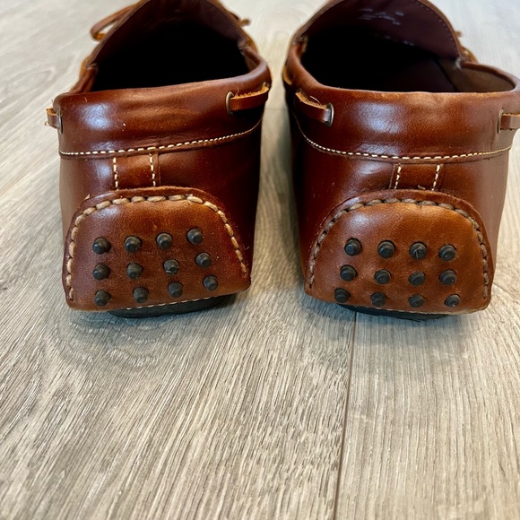Mens Brown Leather Moccasins - Picture 5 of 10